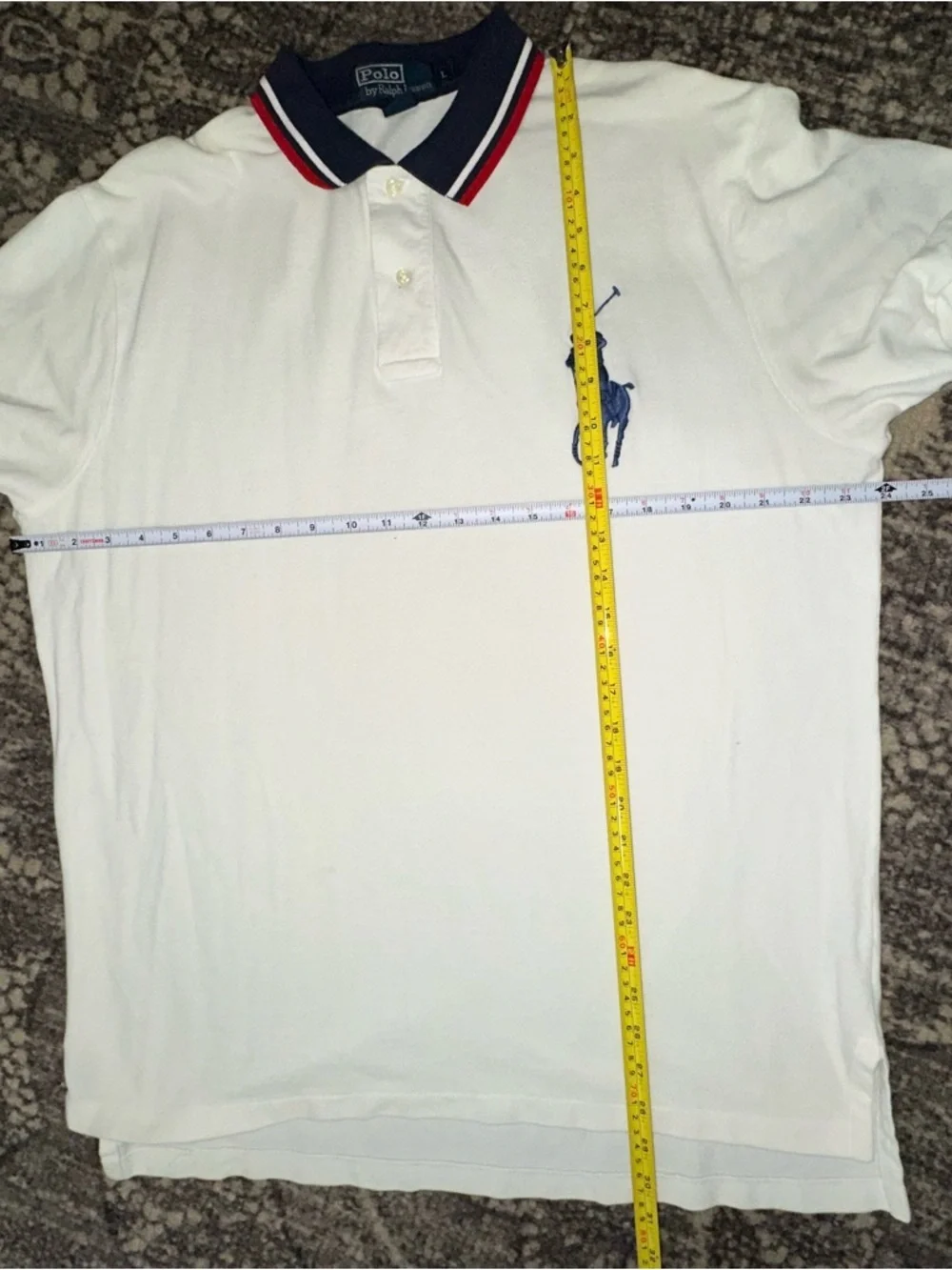 Polo Ralph Lauren Men’s Size L White Big Pony US Open 2005 Tennis Polo Shirt